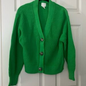 H&M green cardigan M